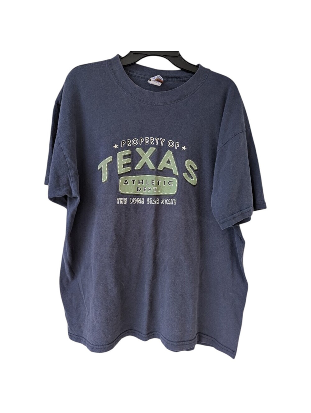 Noble Wear Vintage XL Texas Athletic Dept T-Shirt Lone Star Y2K Navy 22.5x27.5